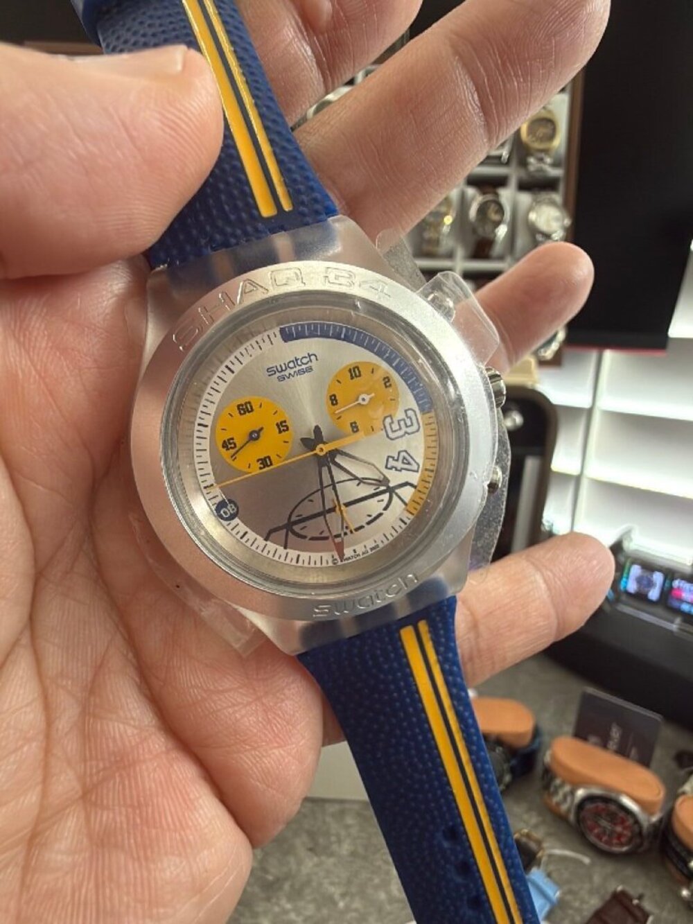 Swatch Irony Diaphane Chrono SHAQ 34 SVCK4007 43mm NOS Shaquille ONeal
